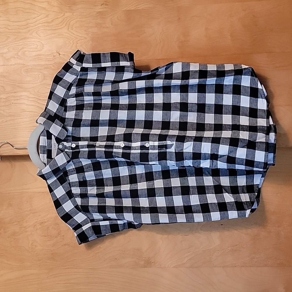 Loft Black White Checked Shirt
